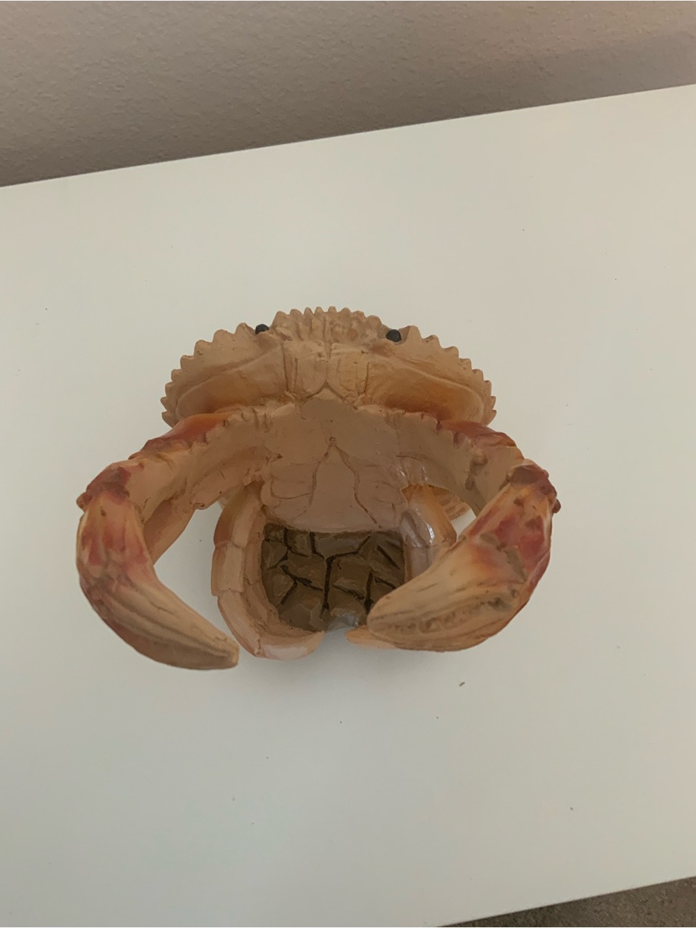 Realistic Red Crab wine bottle holder, Tan and Coral Accents